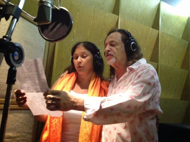 Fafá e Alceu, na gravação do frevo-canção - Foto: Divulgação