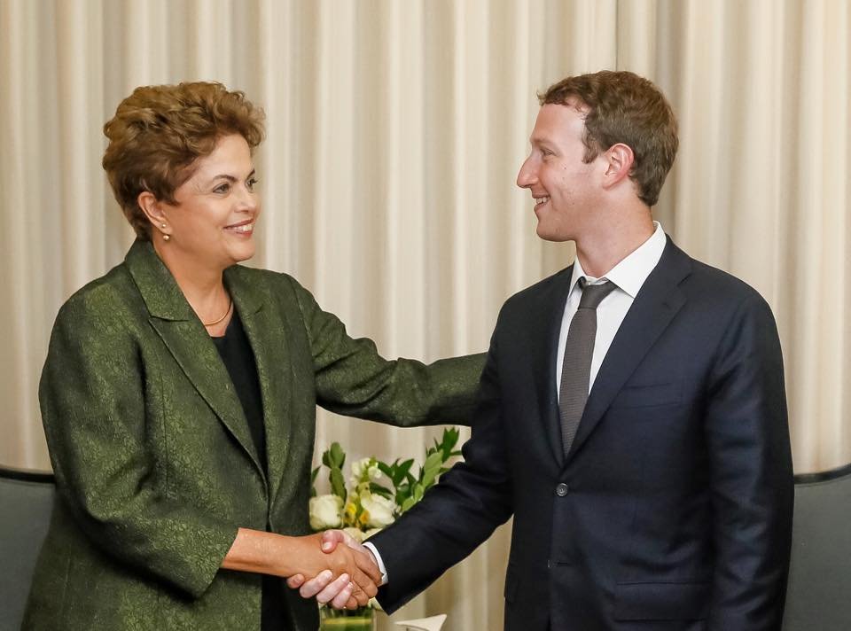 Encontro de Dilma Rousseff e Mark Zuckerberg - Foto Facebook