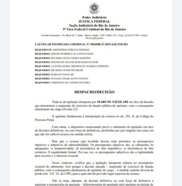 Justiça nega recurso a secretário de Direitos Autorais Cópia de decisão da Justiça Federal