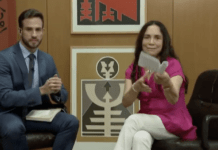 Regina Duarte estreia como censora Daniel Adjuto e Regina Duarte