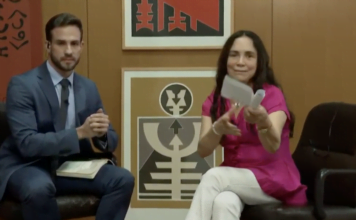 Regina Duarte estreia como censora Daniel Adjuto e Regina Duarte