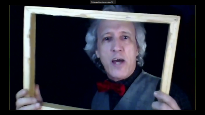 Isolamento social tem espetáculos interativos Cena do espetáculo interativo da Armazém Companhia de Teatro no isolamento social