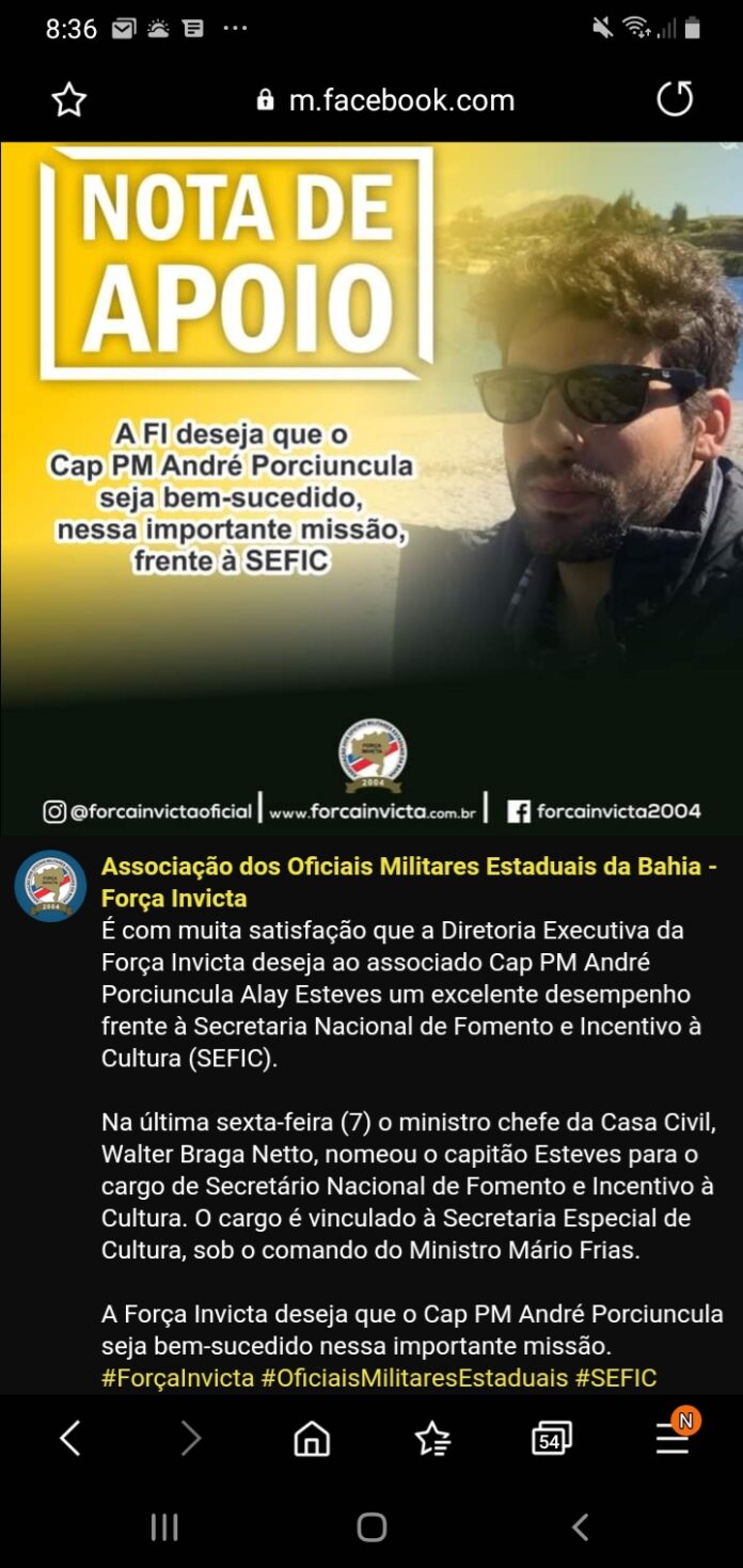 Governo anula nomeação de capitão PM na Cultura