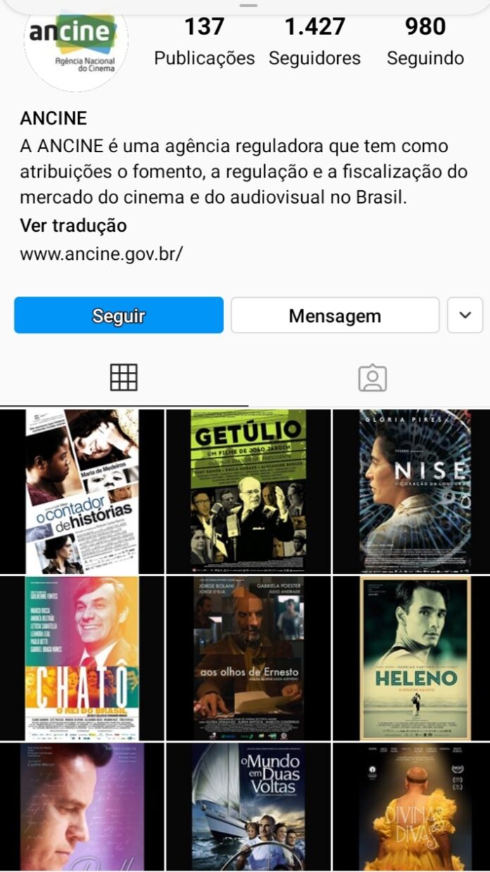 Perfil falso da Ancine no Instagram tem 1,5 mil seguidores