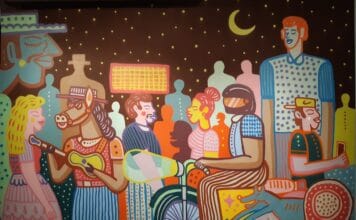 O universo particular e diverso de Romildo Rocha Painel de Romildo Rocha em exposição na Galeria de Artes do Sesc Deodoro. Foto: Guta Amabile