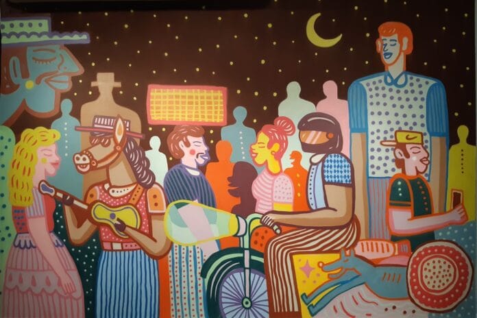 O universo particular e diverso de Romildo Rocha Painel de Romildo Rocha em exposição na Galeria de Artes do Sesc Deodoro. Foto: Guta Amabile