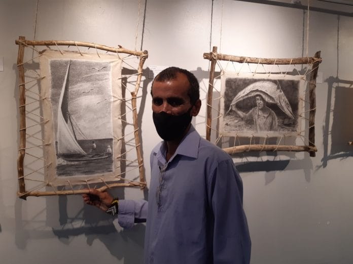 Uendell Rocha em dose dupla O artista plástico Uendell Rocha. Retrato: Zema Ribeiro