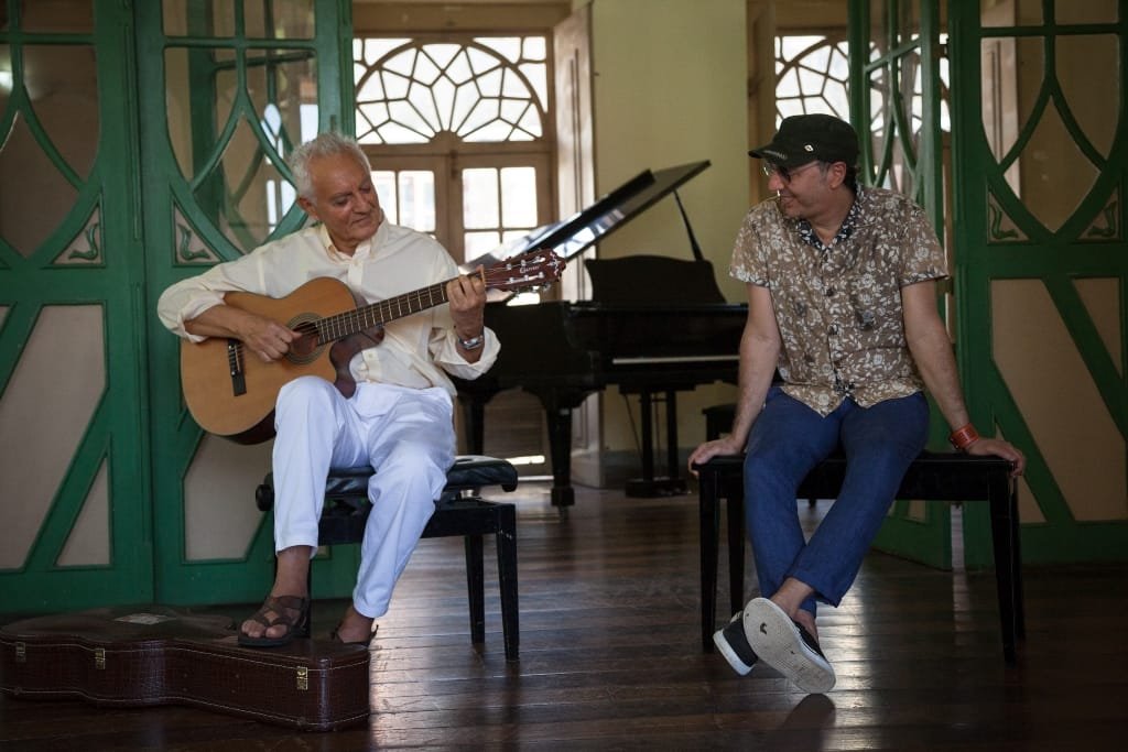 Chico Maranhão e Zeca Baleiro na Escola de Música do Estado do Maranhão Lilah Lisboa de Araújo. Foto: Paula Cinquetti/ Divulgação