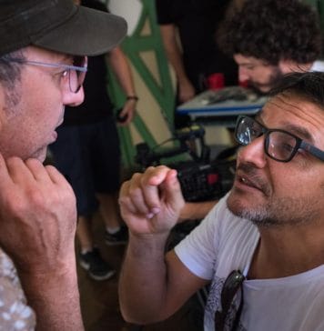 Música no ar Zeca Baleiro e Neto Borges no set de filmagem. Foto: Paula Cinquetti/ Divulgação