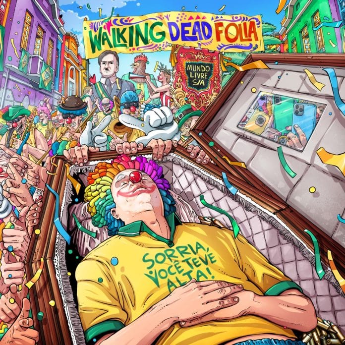 Capa do novo disco da mundo livre s/a já nasce antológica Walking dead folia. Capa. Reprodução