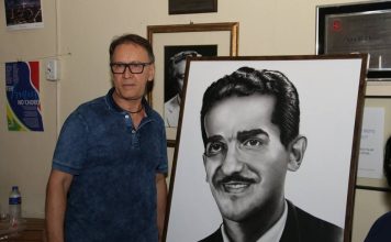 O retratista do Choro Jotarelli e seu Jacob do Bandolim. Acervo Clube do Choro de Santos