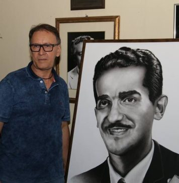 O retratista do Choro Jotarelli e seu Jacob do Bandolim. Acervo Clube do Choro de Santos