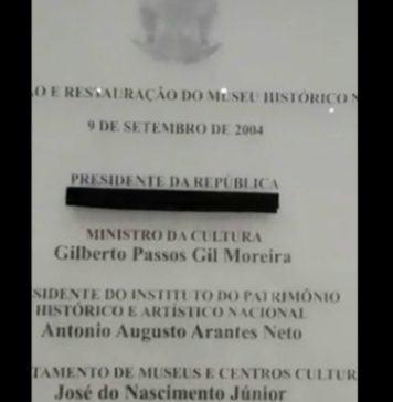 Museu cobre nome de Lula em placa e alega seguir regra eleitoral