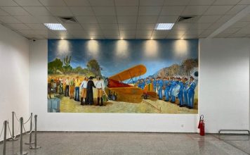 Obras de Celestino Gomes recebem iluminação especial no Aeroporto de Petrolina