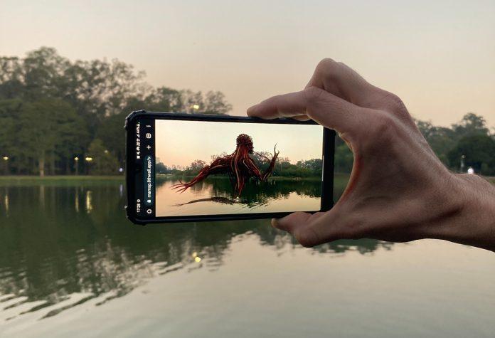 A exposição de realidade aumentada do MAM-SP Imagem de realidade aumentada da obra Górgona 01, de Fernando Velázquez