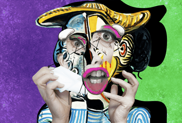 ORLAN nua e crua Tela de ORLAN. Foto: STUDIO ORLAN/Divulgação