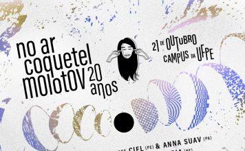 Festival Coquetel Molotov celebra 20 anos com edição especial No Ar Coquetel Molotov 2023. Cartaz. Reprodução