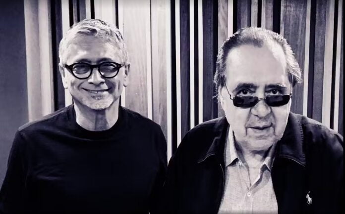 Edu Lobo e Zé Renato se reencontram em trilha de novela Zé Renato e Edu Lobo no estúdio da Biscoito Fino - foto: divulgação