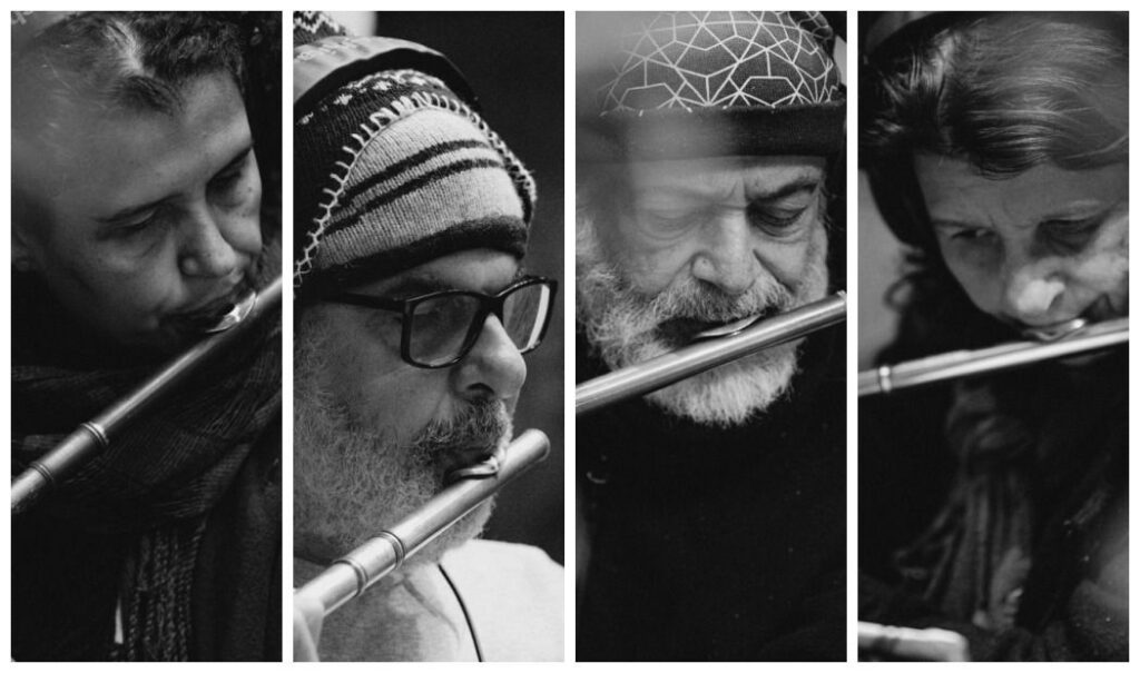 Aline Gonçalves, Eduardo Neves, Carlos Malta e Andrea Ernest Dias, o Quarteto "Hermético" - foto: Thiago Pozes/ divulgação