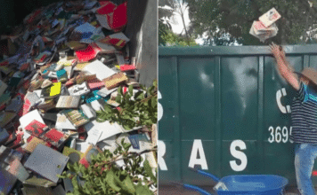 Prefeitura transforma Osasco na Capital do Livro Embolorado Livros da Biblioteca Monteiro Lobato, de Osasco, jogados no chão e sendo jogados em caminhão de aparas (reciclagem de papel). As imagens circularam fartamente nas redes sociais