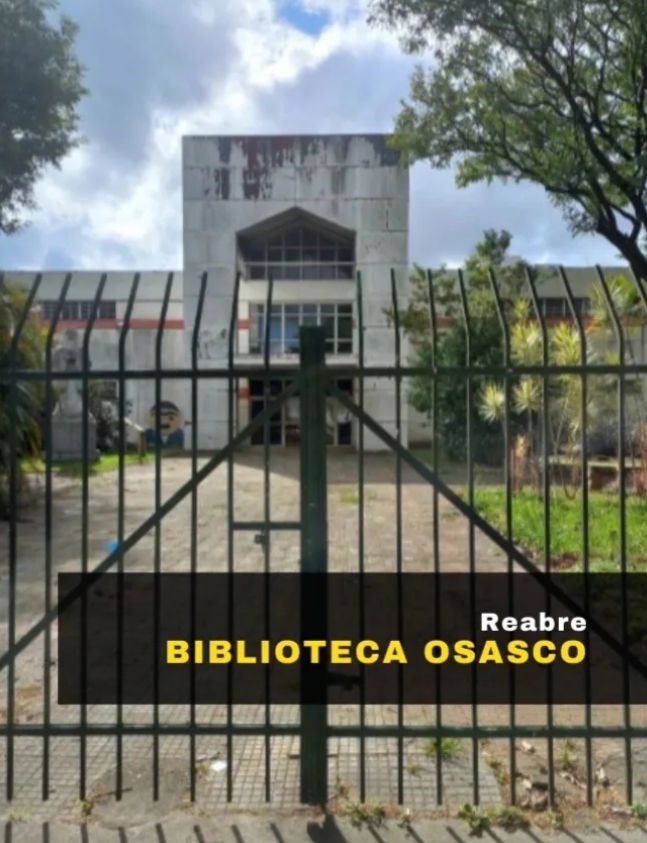 Imagem postada no perfil do Instagram Reabre Bib Osasco em junho de 2022. A biblioteca segue fechada até hoje. Reprodução